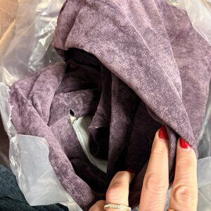 Lovesac Deep Storage Seat Cover Set: Amethyst Corded Velvet